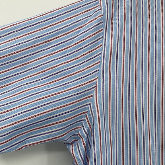 Daniel Cremieux Men’s Button Down Red Blue White Stripe Short Sleeve Shirt XL - Picture 3 of 13